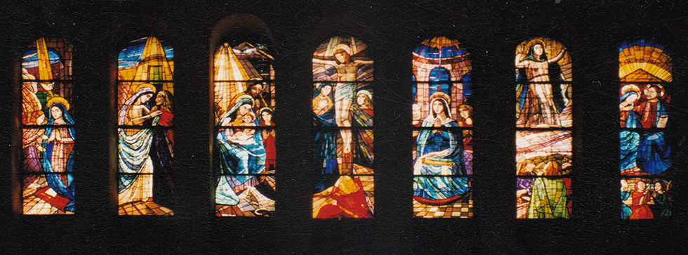 Opere 47 - Vetrate artistiche - Chiesa di Santa Maria Liberatrice - Roma - artista Giuseppe Moroni - pittore